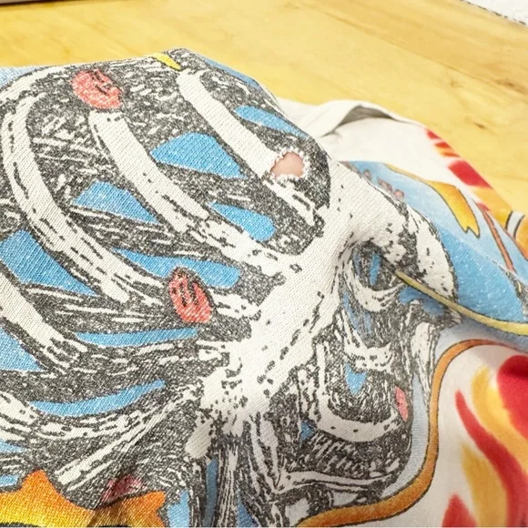 Vintage 2003 Grateful Dead Liquid Blue Tie Dye T-Shirt | Skeleton & Roses | XL - Picture 11 of 11